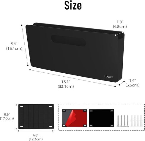 loukin Magnetic File Holder, Vertical File Folder Organizer, Wall Mount File Organizer for Whiteboard, Refrigerator, File Cabinets, Office Wall Organizer for Mail, Paper, Documents, Letters (White) in Saudi Arabia
