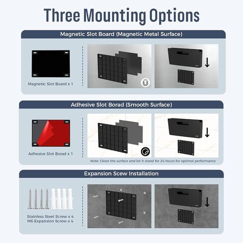 loukin Magnetic File Holder, Vertical File Folder Organizer, Wall Mount File Organizer for Whiteboard, Refrigerator, File Cabinets, Office Wall Organizer for Mail, Paper, Documents, Letters (White) in Saudi Arabia