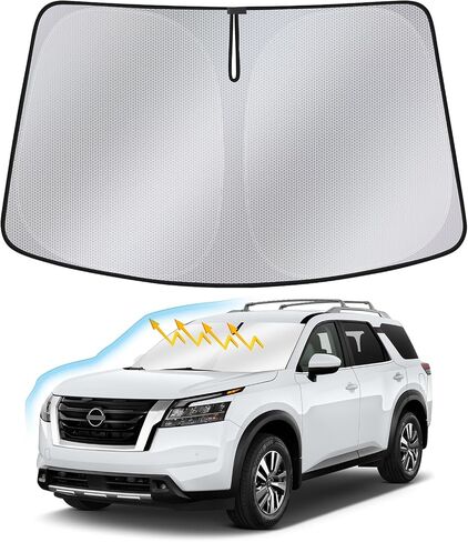 Windshield Sun Shade for Jeep Grand Cherokee L 2021-2024, Upgraded Nano Materials Front Window Shade Cover for Grand Cherokee L Accessories, Foldable Windshield Sunshade UV Rays Protector in Saudi Arabia