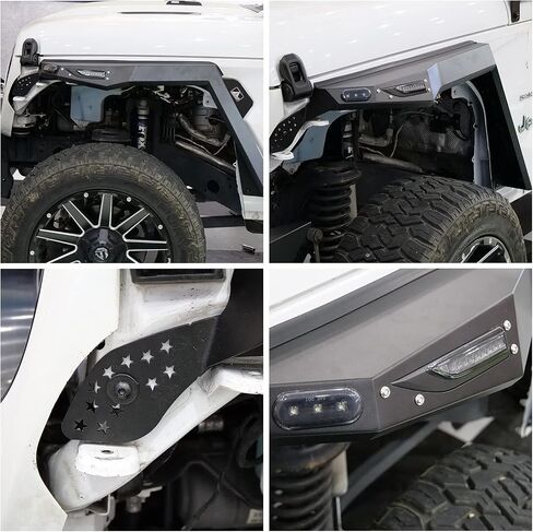 مشاعل الحاجز الخلفي مناسبة لـ 2018 2019 2020 2021 2022 2023 2024 Jeep Wrangler JL 2DR & 4DR استبدال مشاعل العجلات الفولاذية الثقيلة للطرق الوعرة زوج واحد in Kuwait