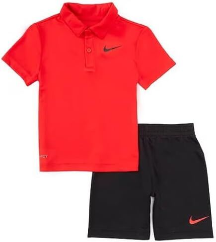 Nike Boys Dri-Fit Just Do It T-Shirt/Shorts 2 Piece Set Dark Grey Heather/Black 86F026-023 86F026-U10 (6) in Saudi Arabia