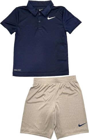 Nike Boys Dri-Fit Just Do It T-Shirt/Shorts 2 Piece Set Dark Grey Heather/Black 86F026-023 86F026-U10 (6) in Saudi Arabia