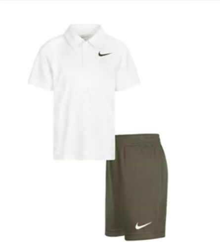 Nike Boys Dri-Fit Just Do It T-Shirt/Shorts 2 Piece Set Dark Grey Heather/Black 86F026-023 86F026-U10 (6) in Saudi Arabia