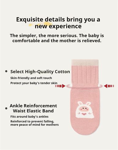 Toddler Non-Skid Socks with Grips Baby Girls Boys Anti-Slip Crew Cartoon Socks for Infants 10 Pairs in Saudi Arabia