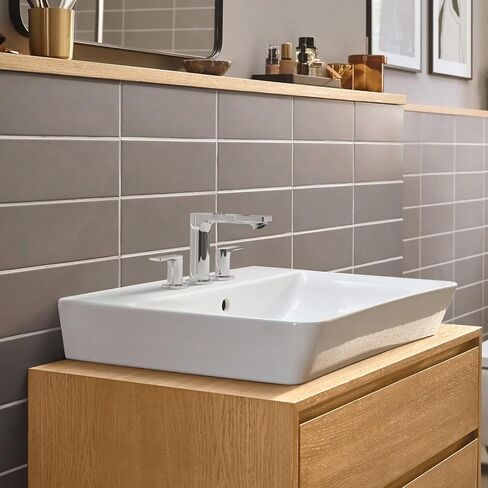 صنبور حوض حمام Hansgrohe Rebris E المعاصر بمقبضين و3 فتحات بطول 5 بوصات من الكروم، 72532001 in Saudi Arabia