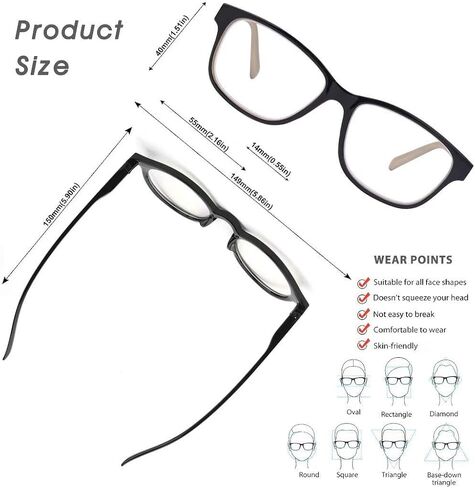 2 Pack Blue Light Blocking Reading Glasses with Spring Hinge, Computer/Reading/Gaming/TV/Phones Glasses for Women in Saudi Arabia