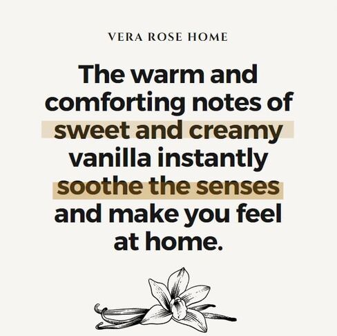 Vera Rose Home Vanilla Scented Soy Candle Long Burning Candles 60+ Hours White Candle Clean Burning Natural Scented Candle - Vegan Candle Safe for and Pets - 12oz Jar Candles in Saudi Arabia