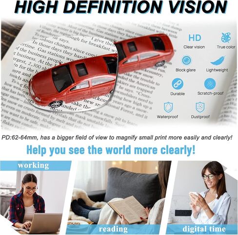 MARE AZZURO Lightweight Reading Glasses Women Large Square Readers 1.0 1.25 1.5 1.75 2.0 2.25 2.5 2.75 3.0 3.5 4.0 5.0 6.0 in Saudi Arabia