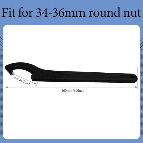 C Hook Spanner Wrench, Black Adjustment Hook Wrench Tool Carbon Steel Spanner Wrench Collet Chuck for 38-42mm Round Nut in Kuwait