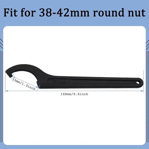C Hook Spanner Wrench, Black Adjustment Hook Wrench Tool Carbon Steel Spanner Wrench Collet Chuck for 38-42mm Round Nut in Kuwait