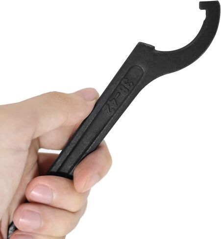 C Hook Spanner Wrench, Black Adjustment Hook Wrench Tool Carbon Steel Spanner Wrench Collet Chuck for 38-42mm Round Nut in Kuwait