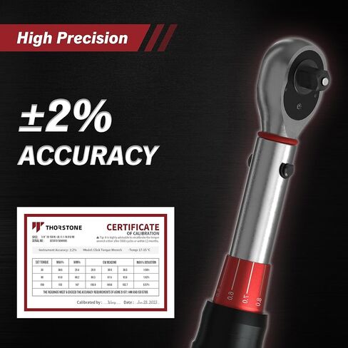 Thorstone 1/4 Torque Wrench, 90-Tooth Gear Professional Precision, 10-150 IN-LB/1.1~16.9 Nm Adjustable Micrometer Click Torque Wrench, for Bicycle Maintenance, ±2% Clockwise High Accuracy in Saudi Arabia