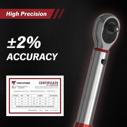 Thorstone 1/4 Torque Wrench, 90-Tooth Gear Professional Precision, 10-150 IN-LB/1.1~16.9 Nm Adjustable Micrometer Click Torque Wrench, for Bicycle Maintenance, ±2% Clockwise High Accuracy in Saudi Arabia