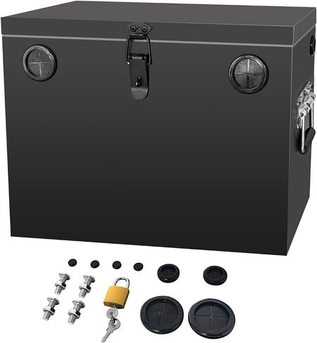 12V Car/RV/Marine Battery Box, Steel Battery Relocation Kit for Trailer, Boat, Trolling Motor, Kayak (Group 27 Black) in Kuwait