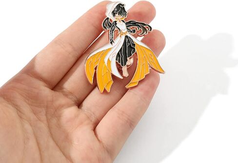 Genshin Impact Hutao Anime Enamel Pins - Hutao Characters Cosplay Kawaii Enamel Brooch Lapel Pin Anime Accessories - Brooch Pins for Women, Gift for Fans, Women and Girls in Saudi Arabia