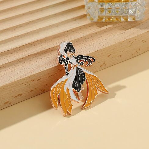 Genshin Impact Hutao Anime Enamel Pins - Hutao Characters Cosplay Kawaii Enamel Brooch Lapel Pin Anime Accessories - Brooch Pins for Women, Gift for Fans, Women and Girls in Saudi Arabia