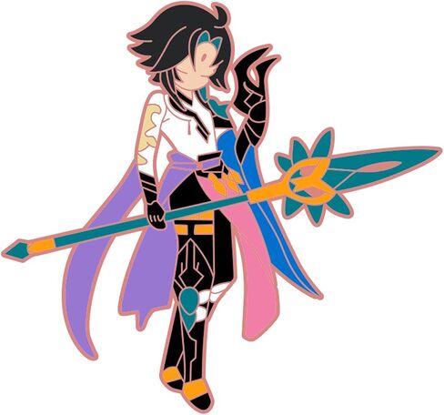 Genshin Impact Hutao Anime Enamel Pins - Hutao Characters Cosplay Kawaii Enamel Brooch Lapel Pin Anime Accessories - Brooch Pins for Women, Gift for Fans, Women and Girls in Saudi Arabia