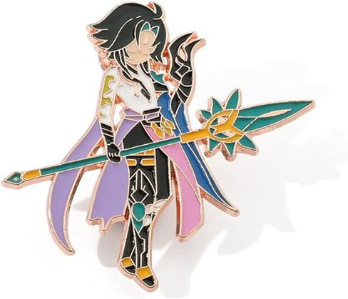 Genshin Impact Hutao Anime Enamel Pins - Hutao Characters Cosplay Kawaii Enamel Brooch Lapel Pin Anime Accessories - Brooch Pins for Women, Gift for Fans, Women and Girls in Saudi Arabia
