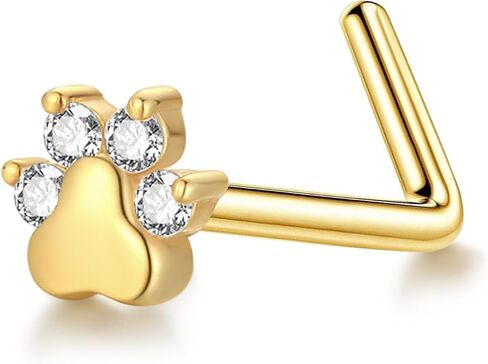 KoKollam Real Diamond Nose Stud With Twist Back 14K Solid Gold Nose Ring Studs in 20 Gauge Diamond Nose Ring Gold Nose Studs Nose Rings for Women, Men in Saudi Arabia
