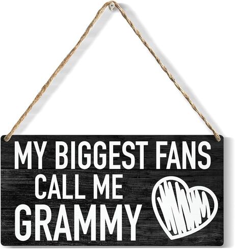 My Biggest Fans Call Me Grammy Wood Sign Rustic Grammy Wooden Hanging Plaque for Home Wall Art Decoration 6 x 12 Inches Present in Saudi Arabia