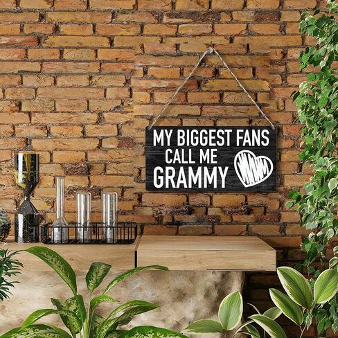 My Biggest Fans Call Me Grammy Wood Sign Rustic Grammy Wooden Hanging Plaque for Home Wall Art Decoration 6 x 12 Inches Present in Saudi Arabia