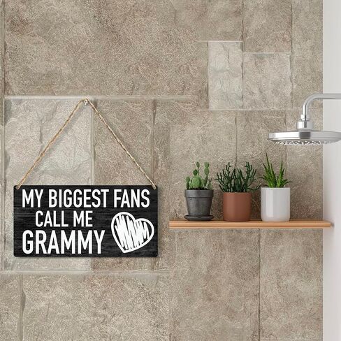 My Biggest Fans Call Me Grammy Wood Sign Rustic Grammy Wooden Hanging Plaque for Home Wall Art Decoration 6 x 12 Inches Present in Saudi Arabia