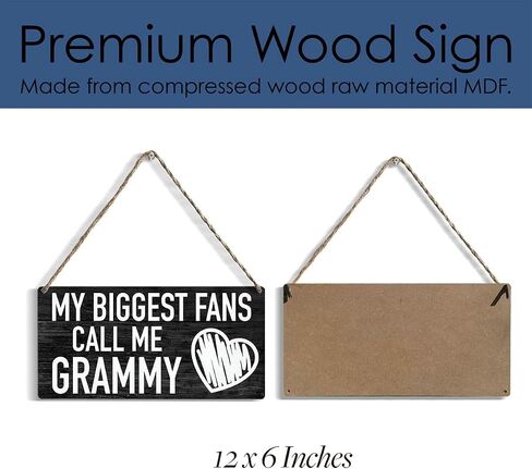 My Biggest Fans Call Me Grammy Wood Sign Rustic Grammy Wooden Hanging Plaque for Home Wall Art Decoration 6 x 12 Inches Present in Saudi Arabia