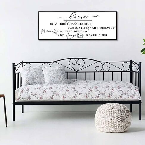 Inspirational Wall Art Home Is Where Love Resides Sign Canvas Wall Art for Farmhouse Decor Dinning Room Wall Decor Rustic Living Room Wall Decor Framed Wall Art (Brown Wooden Frame/ 43x15inch) in Saudi Arabia