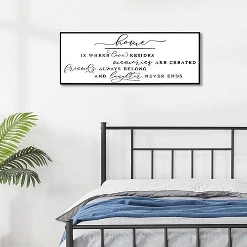 Inspirational Wall Art Home Is Where Love Resides Sign Canvas Wall Art for Farmhouse Decor Dinning Room Wall Decor Rustic Living Room Wall Decor Framed Wall Art (Brown Wooden Frame/ 43x15inch) in Saudi Arabia