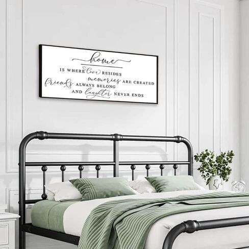 Inspirational Wall Art Home Is Where Love Resides Sign Canvas Wall Art for Farmhouse Decor Dinning Room Wall Decor Rustic Living Room Wall Decor Framed Wall Art (Brown Wooden Frame/ 43x15inch) in Saudi Arabia