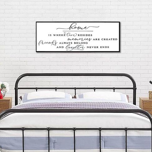 Inspirational Wall Art Home Is Where Love Resides Sign Canvas Wall Art for Farmhouse Decor Dinning Room Wall Decor Rustic Living Room Wall Decor Framed Wall Art (Brown Wooden Frame/ 43x15inch) in Saudi Arabia