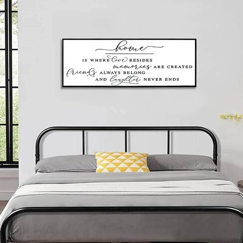 Inspirational Wall Art Home Is Where Love Resides Sign Canvas Wall Art for Farmhouse Decor Dinning Room Wall Decor Rustic Living Room Wall Decor Framed Wall Art (Brown Wooden Frame/ 43x15inch) in Saudi Arabia