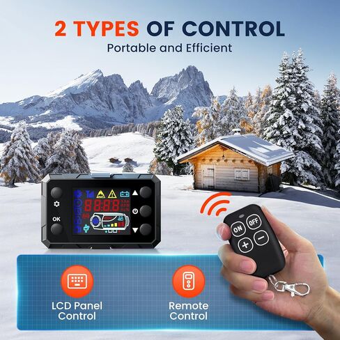 HCALORY Diesel Heater 8KW, Portable Diesel Air Heater All-in-one with Bluetooth Control and LCD Screen, Parking Diesel Heaters 110V AC & 12V 24V DC, 5L Fuel Tank for Car, Truck, Boat, RV,Campers in Saudi Arabia