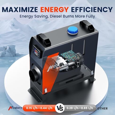 HCALORY Diesel Heater 8KW, Portable Diesel Air Heater All-in-one with Bluetooth Control and LCD Screen, Parking Diesel Heaters 110V AC & 12V 24V DC, 5L Fuel Tank for Car, Truck, Boat, RV,Campers in Saudi Arabia