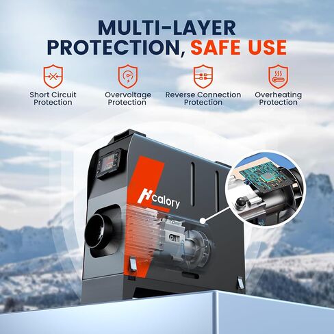 HCALORY Diesel Heater 8KW, Portable Diesel Air Heater All-in-one with Bluetooth Control and LCD Screen, Parking Diesel Heaters 110V AC & 12V 24V DC, 5L Fuel Tank for Car, Truck, Boat, RV,Campers in Saudi Arabia
