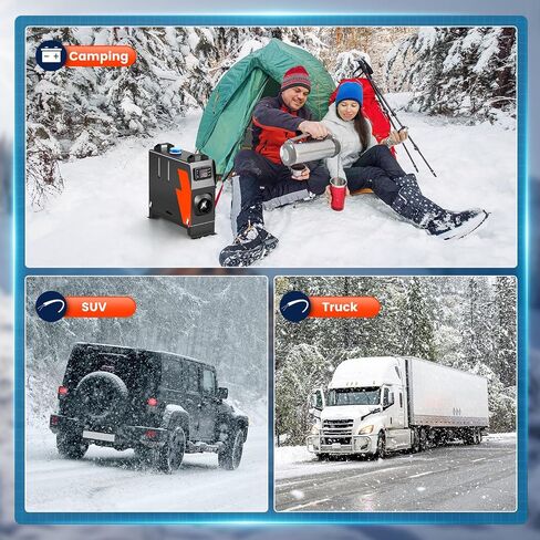 HCALORY Diesel Heater 8KW, Portable Diesel Air Heater All-in-one with Bluetooth Control and LCD Screen, Parking Diesel Heaters 110V AC & 12V 24V DC, 5L Fuel Tank for Car, Truck, Boat, RV,Campers in Saudi Arabia