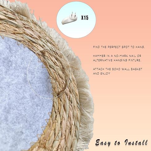 oiikain Boho Wall Basket Decor Set: 7 Pack Handmade Seagrass Woven Rattan Hanging Baskets - Rustic Farmhouse Accent for Bedroom, Living Room, Kitchen & Home Decoration (Bohemian, 7 Pack) in Saudi Arabia