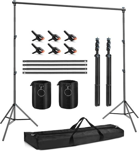 Photo Backdrop Stand, 10x6.5ft Heavy Duty Background Stand for Photoshoot,Hemmotop Adjustable Backdrops Stand for Parties,Photography,Photo Booth,Projector Screen in Saudi Arabia