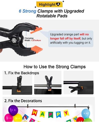 Photo Backdrop Stand, 10x6.5ft Heavy Duty Background Stand for Photoshoot,Hemmotop Adjustable Backdrops Stand for Parties,Photography,Photo Booth,Projector Screen in Saudi Arabia