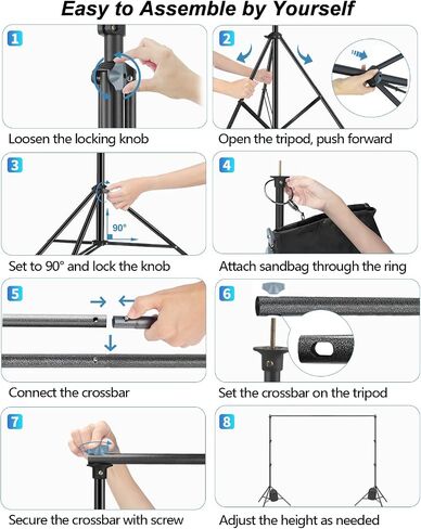 Photo Backdrop Stand, 10x6.5ft Heavy Duty Background Stand for Photoshoot,Hemmotop Adjustable Backdrops Stand for Parties,Photography,Photo Booth,Projector Screen in Saudi Arabia