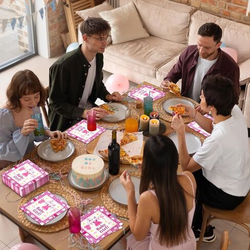 مناديل DYLIVeS Pink It's a Baby Girl، مناديل عشاء لحفلات استقبال المولود الجديد، مناديل ورقية للاستعمال مرة واحدة لغداء كوكتيل من أجل ديكورات حفلات استحمام الطفلة، لوازم الكشف عن الجنس، 50 عبوة، 3 طبقات in Saudi Arabia
