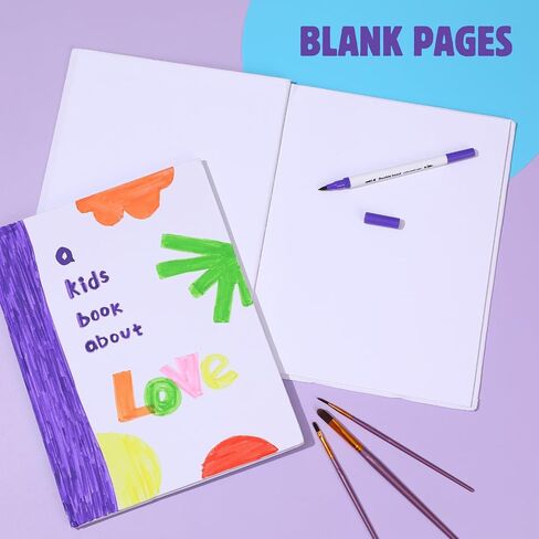 Litpoetic Blank Hardcover Books for Kids to Write Stories 5x5 inch Hardcover Blank Books 36 Pages - Blank Unlined Page Make Your Own Book for Father's Day, DIY, Classroom, Guestbook (6 Pack) in Kuwait
