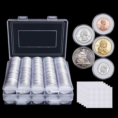 240 Pieces 30mm Coin Capsules Coin Holders for Collectors, with Foam Gasket and Plastic Storage Organizer Box, 5 Sizes (17/20/25/27/30mm) Coin Case for Coin Collection Supplies in Saudi Arabia