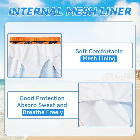 Boys Swim Trunks Quick-Dry w/Ultra Soft Jersey Lining Premium Eco Material UPF 50+ in Saudi Arabia
