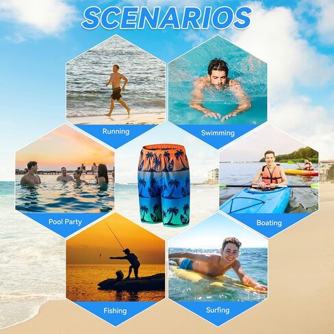 Boys Swim Trunks Quick-Dry w/Ultra Soft Jersey Lining Premium Eco Material UPF 50+ in Saudi Arabia