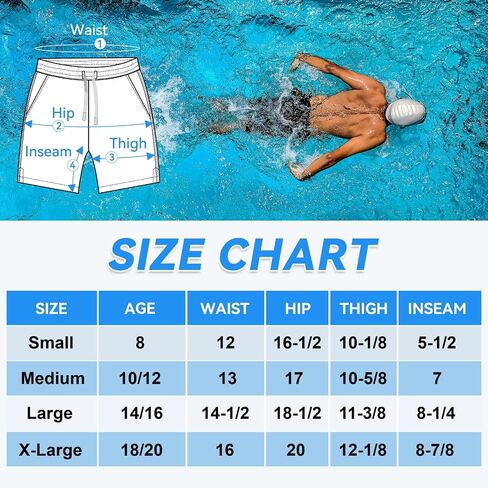 Boys Swim Trunks Quick-Dry w/Ultra Soft Jersey Lining Premium Eco Material UPF 50+ in Saudi Arabia