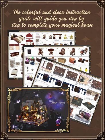 مجموعة زوايا الكتب DIY، إدراج رف الكتب DIY Mira Magie House Booknook Stand خزانة الكتب نموذج بناء مجموعة الإبداع ديكور الزقاق مع ضوء LED in Kuwait