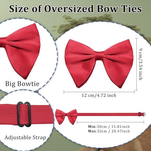 Oversized Bow Ties for Men, Mens Bow Tie Solid Color Pretied Bowtie Big Bowties for Tuxedo Wedding Banquets Party in Kuwait