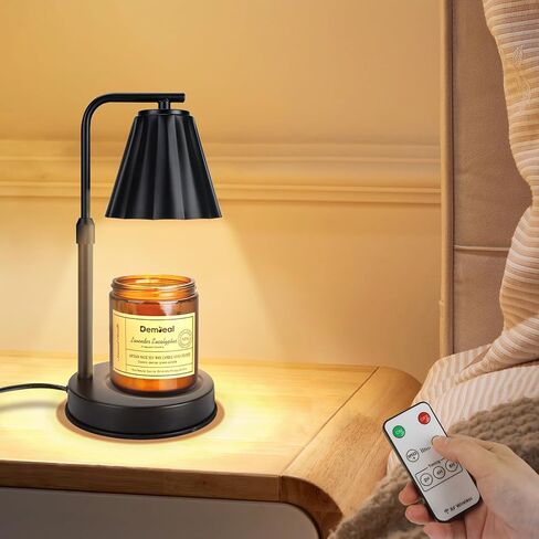 Candle Warmer Lamp with Dimmable Timer, Glass Lampshade Metal Base Adjustable Height, Light Heat Melting Wax Candle Jars, Vintage Home Decor, Gifts for Women Mother's Day Birthday Gift in Saudi Arabia