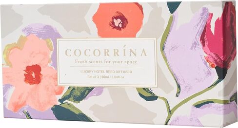 COCORRÍNA Reed Diffuser Set of 3-3 Pack/ 3.04 Fl.oz Diffuser with 24 Sticks Warm Vanilla/Cherry Blossom/Lavender Thyme Reed Diffuser for Home Bathroom Office Shelf Decor in Kuwait
